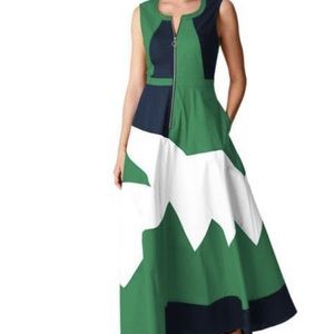 NWOT eShakti Colour Block Plus Size Maxi Dress: 1XL/size 16